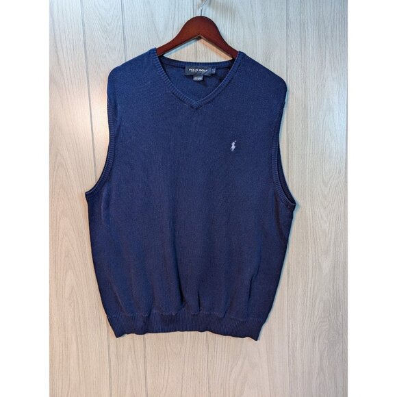 Polo Ralph Lauren Other - Polo Golf By Ralph Lauren Large Blue Sleeveless V-Neck Pullover Sweater Vest